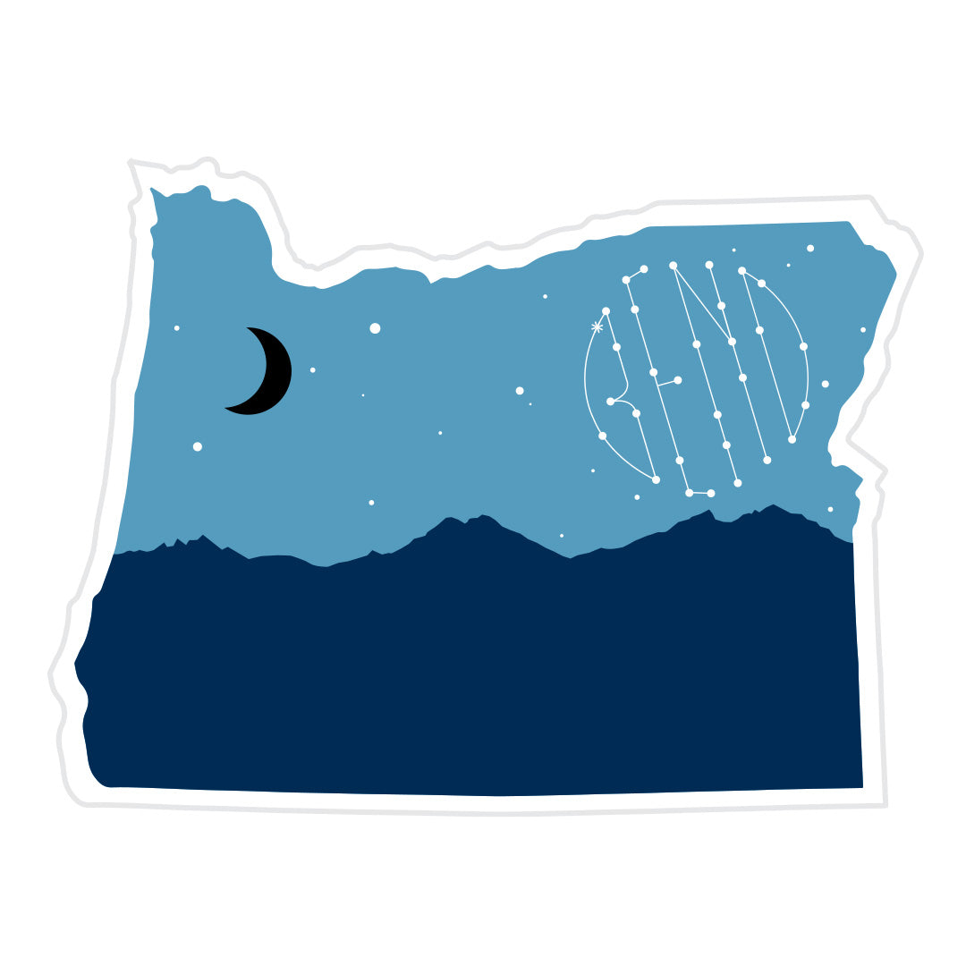 Bend, Oregon - Night Sky Sticker